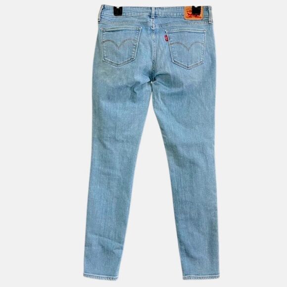 Levi’s 711 Skinny Jeans with Embroidered Flowers in Light Blue/White Women’s 28 - Picture 4 of 8